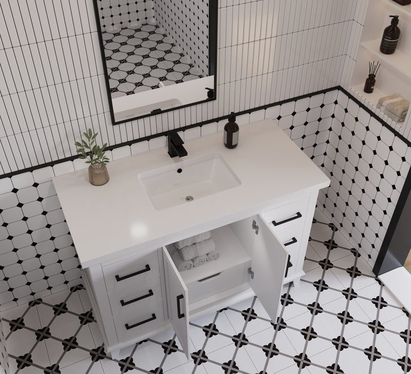 Midtown 48" Solid Wood Vanity with Quartz Countertop