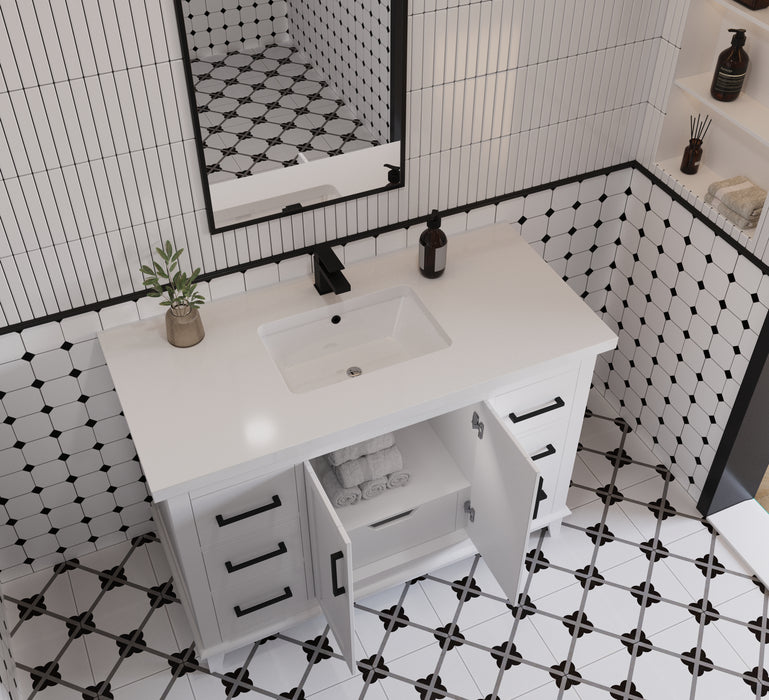 Midtown 48" Solid Wood Vanity with Quartz Countertop