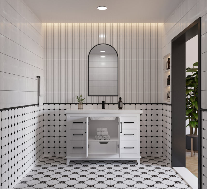 Midtown 48" Solid Wood Vanity with Quartz Countertop