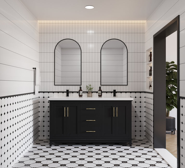 Midtown 60" Solid Wood Vanity with Quartz Countertop