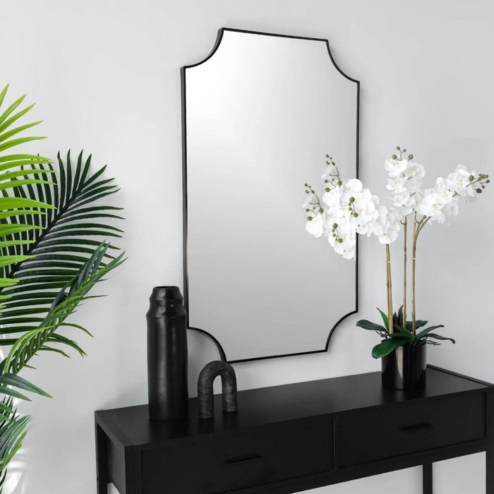 Aurora Black Octagonal Mirror 24x40"