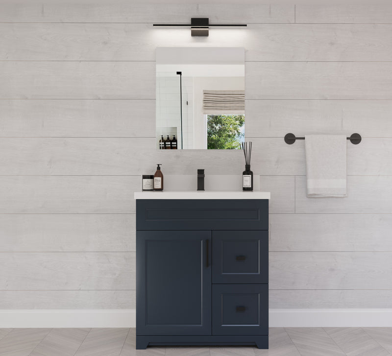 Hampton 30" Solid-Wood Vanity with Quartz Countertop