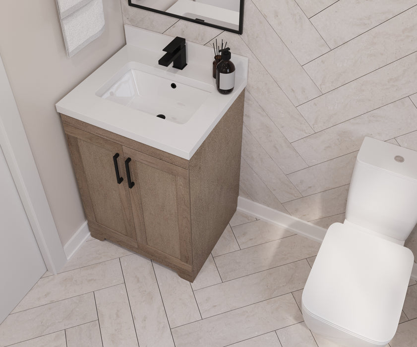 Westmount 24" Solid-Wood Canadian-Made Vanity w/ Quartz Top