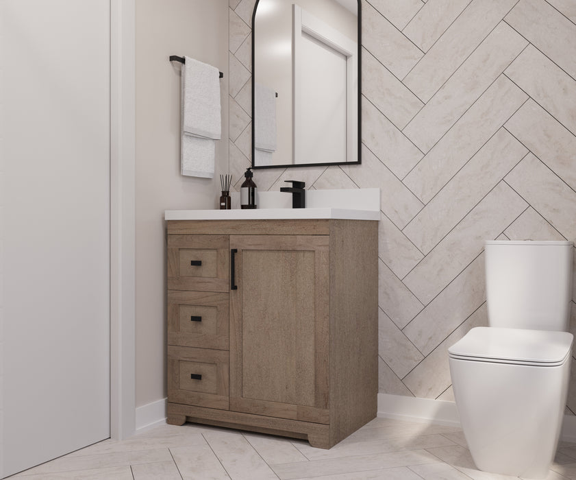 Westmount 30" Solid-Wood Canadian Vanity w/ Quartz Top [Drawers]