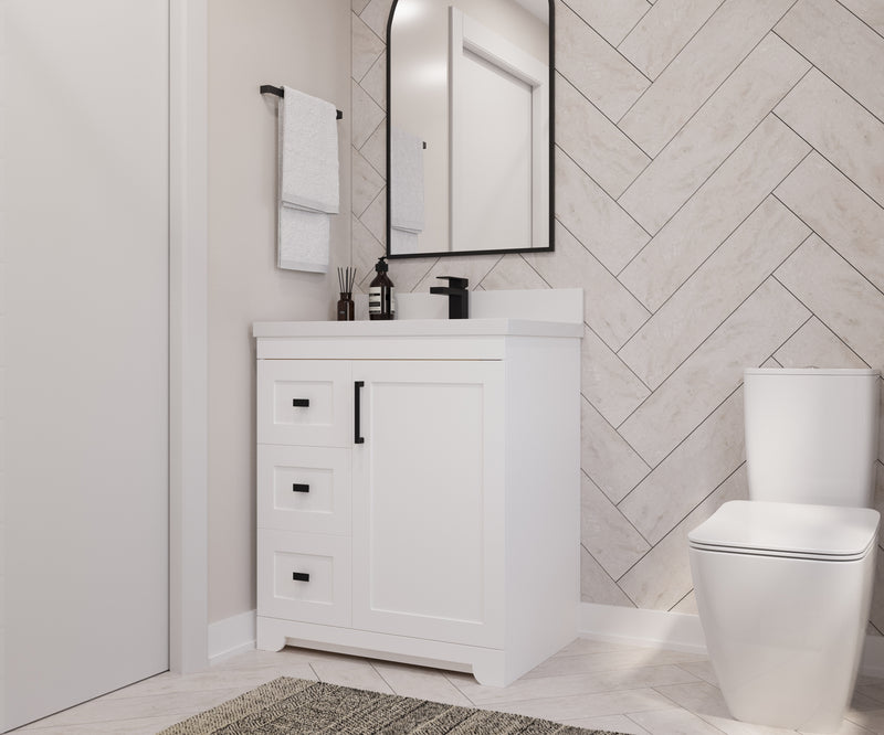 Westmount 30" Solid-Wood Canadian Vanity w/ Quartz Top [Drawers]