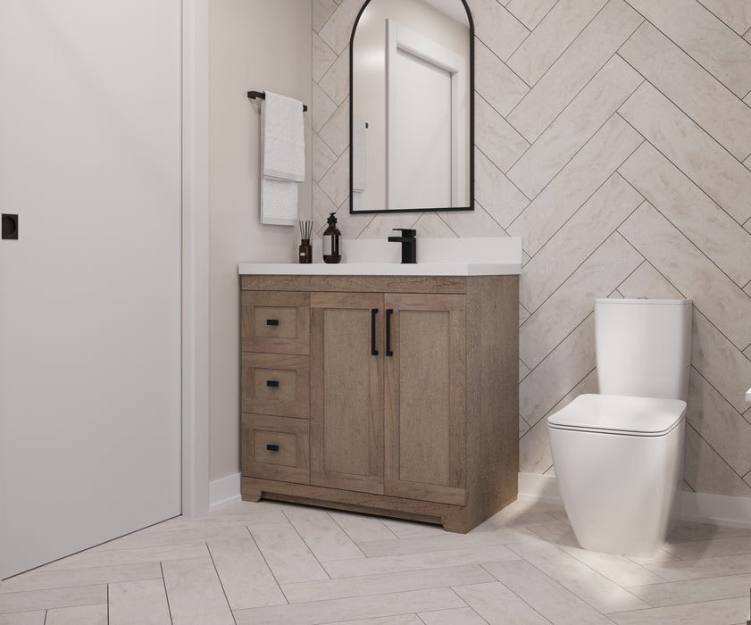 Westmount 36" Solid-Wood Canadian-Made Vanity w/ Quartz Top