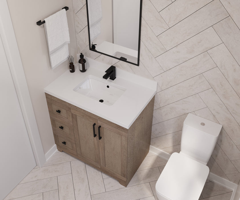 Westmount 36" Solid-Wood Canadian-Made Vanity w/ Quartz Top