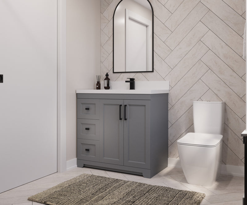 Westmount 36" Solid-Wood Canadian-Made Vanity w/ Quartz Top