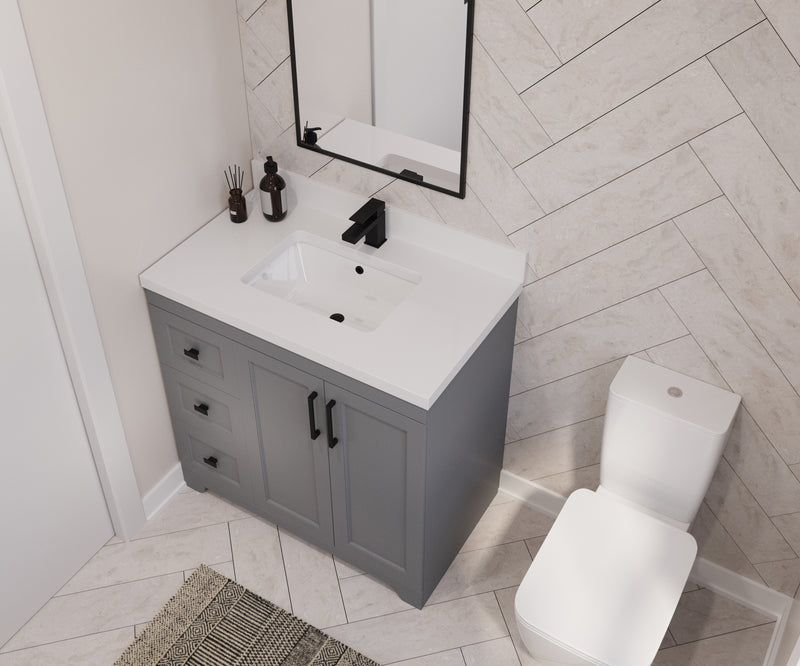 Westmount 36" Solid-Wood Canadian-Made Vanity w/ Quartz Top