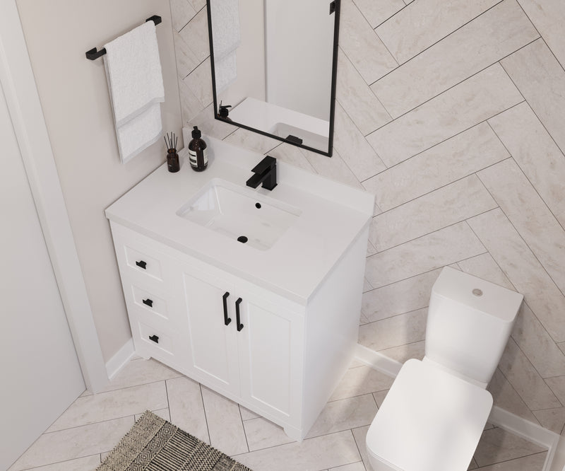 Westmount 36" Solid-Wood Canadian-Made Vanity w/ Quartz Top