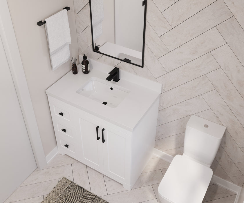 Westmount 36" Solid-Wood Canadian-Made Vanity w/ Quartz Top