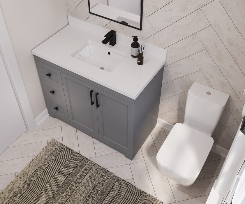 Westmount 42" Solid-Wood Canadian-Made Vanity w/ Quartz Top