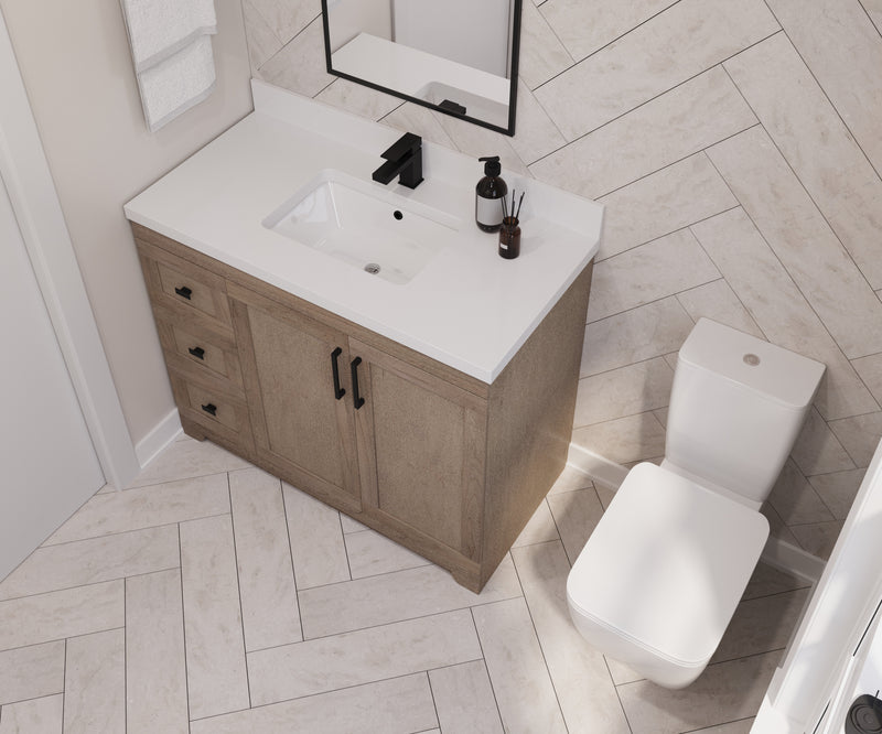 Westmount 42" Solid-Wood Canadian-Made Vanity w/ Quartz Top