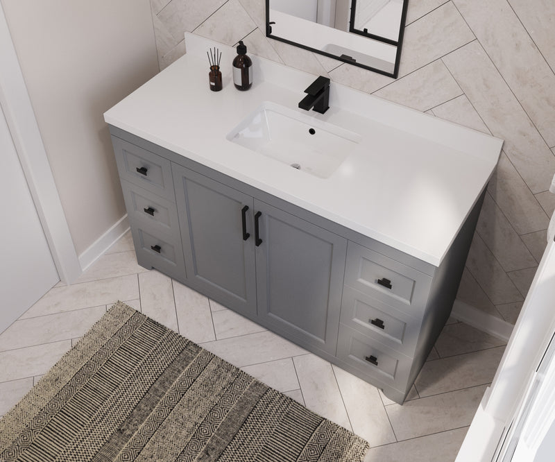 Westmount 54" Solid-Wood Canadian-Made Vanity w/ Quartz Top