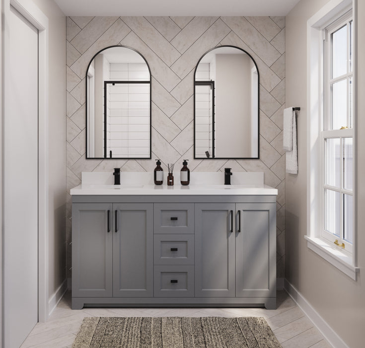 Westmount 60"D Solid-Wood Canadian-Made Vanity w/ Quartz Top