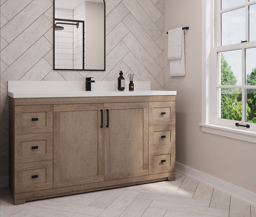 Westmount 60"S Solid-Wood Canadian-Made Vanity w/ Quartz Top