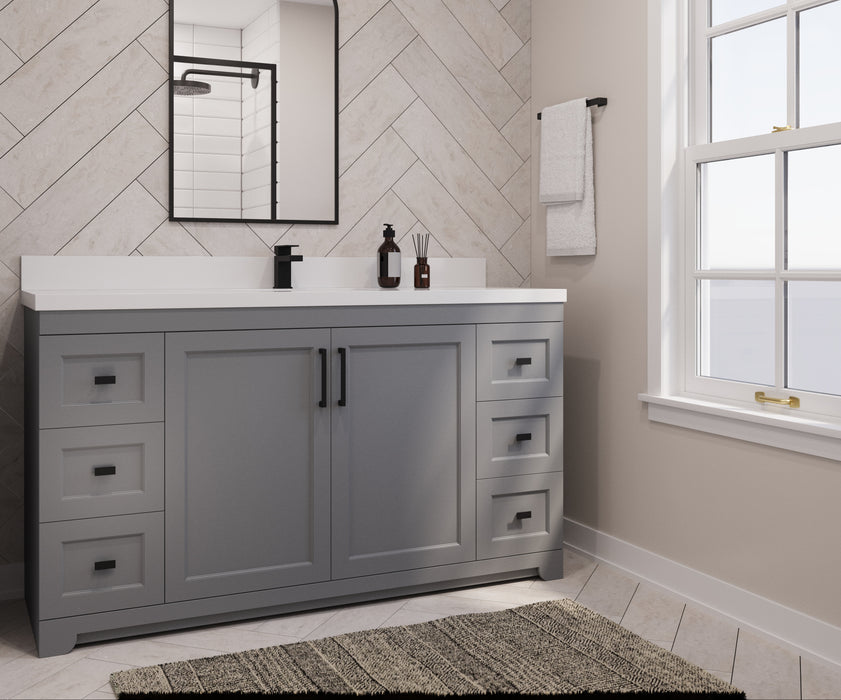 Westmount 60"S Solid-Wood Canadian-Made Vanity w/ Quartz Top