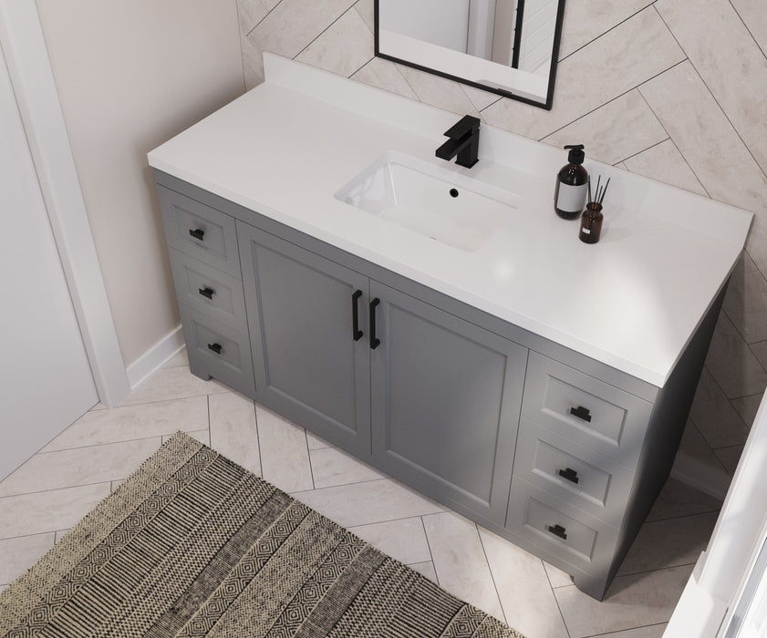 Westmount 60"S Solid-Wood Canadian-Made Vanity w/ Quartz Top