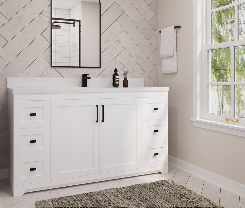 Westmount 60"S Solid-Wood Canadian-Made Vanity w/ Quartz Top