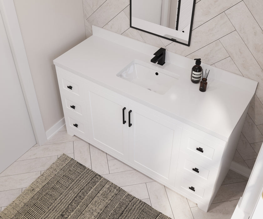 Westmount 60"S Solid-Wood Canadian-Made Vanity w/ Quartz Top