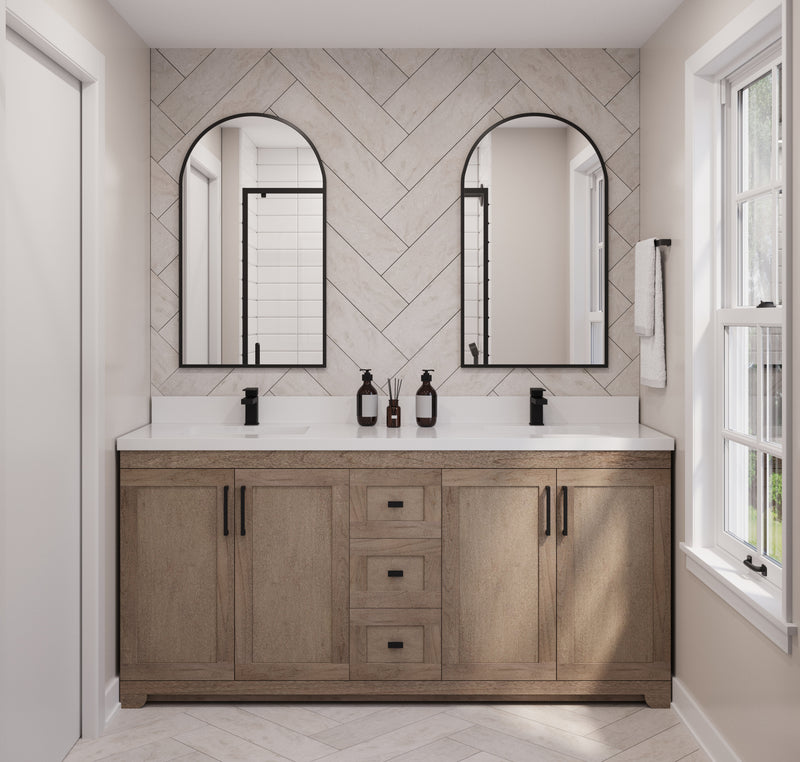 Westmount 72"D Solid-Wood Canadian-Made Vanity w/ Quartz Top