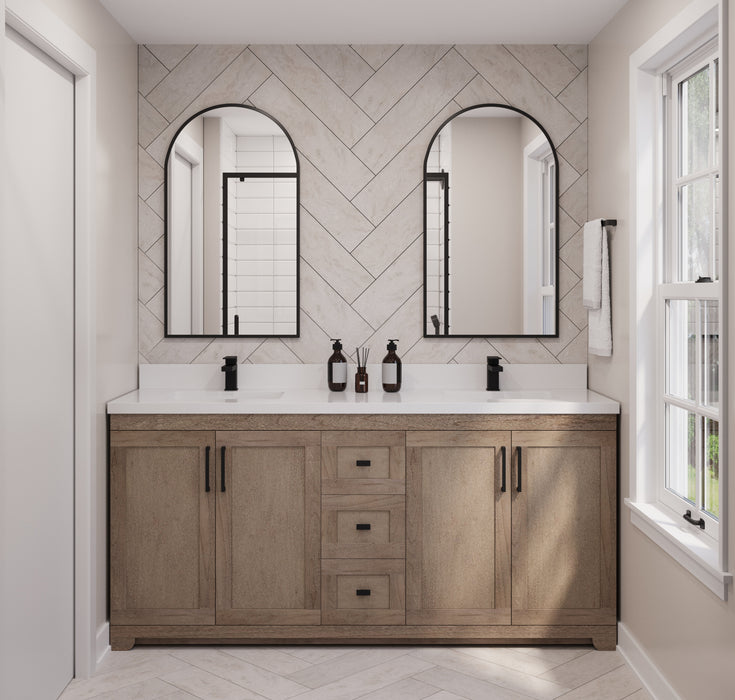 Westmount 72"D Solid-Wood Canadian-Made Vanity w/ Quartz Top