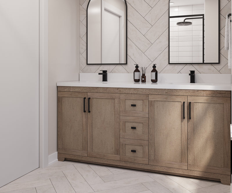 Westmount 72"D Solid-Wood Canadian-Made Vanity w/ Quartz Top