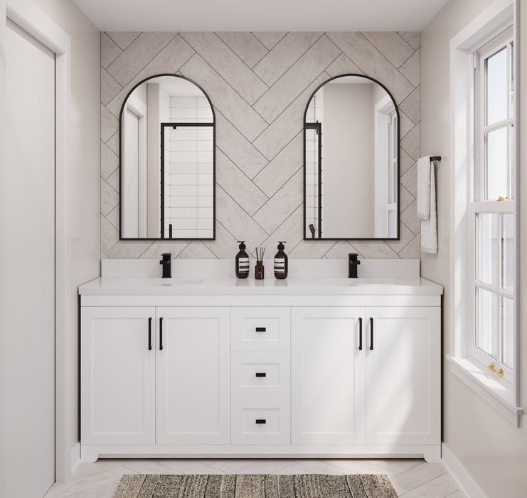 Westmount 72"D Solid-Wood Canadian-Made Vanity w/ Quartz Top