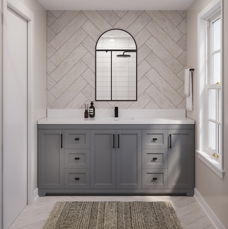 Westmount 72"S Solid-Wood Canadian-Made Vanity w/ Quartz Top