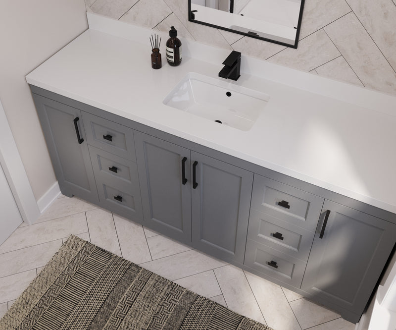 Westmount 72"S Solid-Wood Canadian-Made Vanity w/ Quartz Top