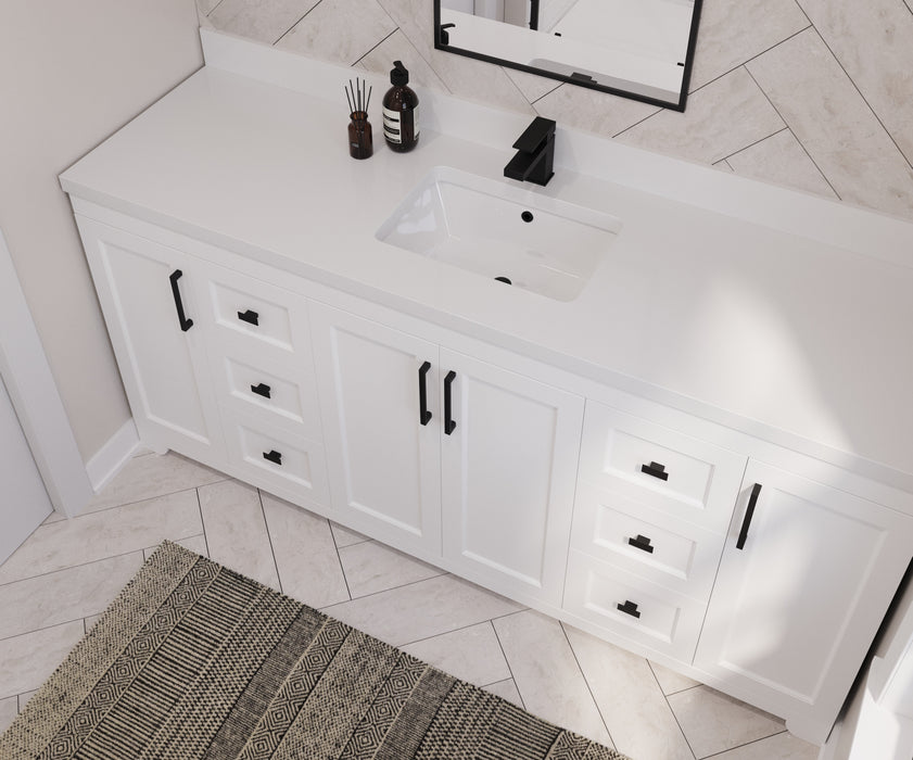 Westmount 72"S Solid-Wood Canadian-Made Vanity w/ Quartz Top
