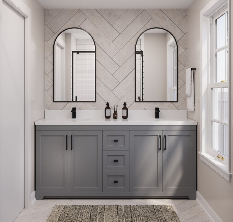 Westmount 72"D Solid-Wood Canadian-Made Vanity w/ Quartz Top