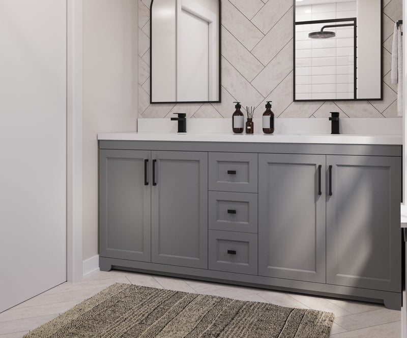 Westmount 72"D Solid-Wood Canadian-Made Vanity w/ Quartz Top