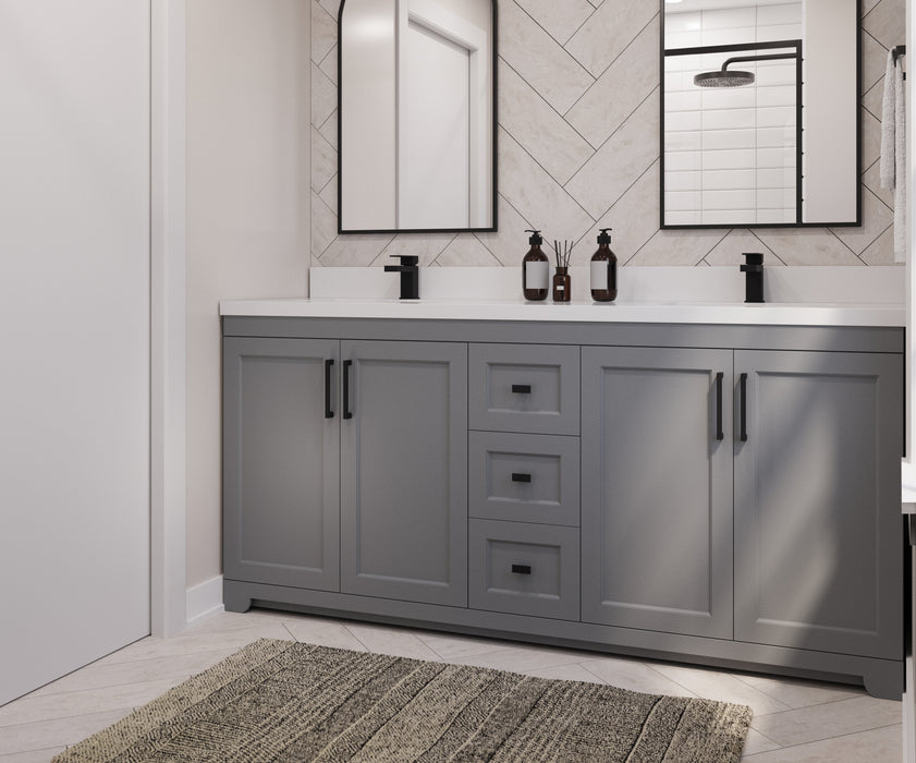 Westmount 72"D Solid-Wood Canadian-Made Vanity w/ Quartz Top