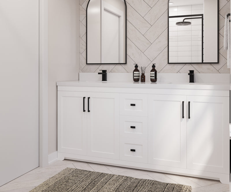 Westmount 72"D Solid-Wood Canadian-Made Vanity w/ Quartz Top