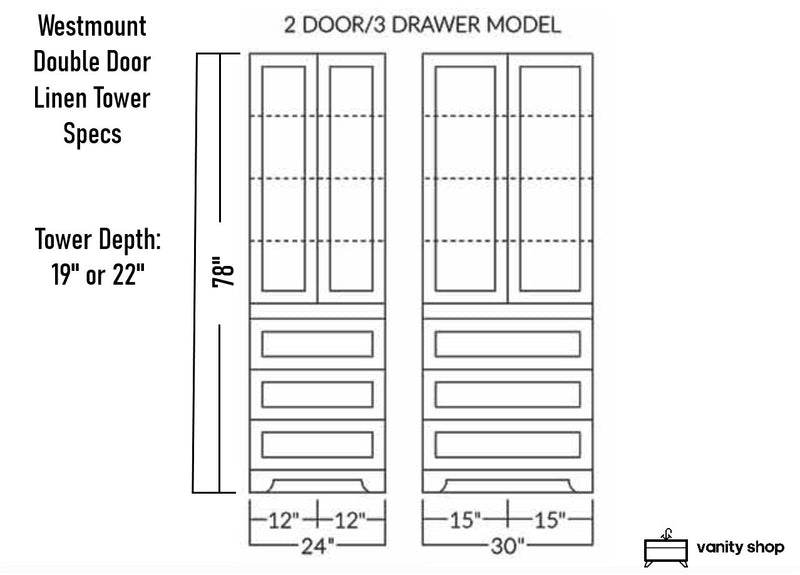 Westmount Solid-Wood Canadian Double Door Linen Tower