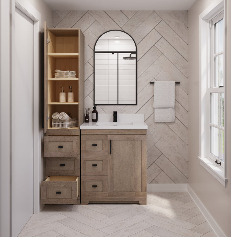 Westmount Solid-Wood Canadian Single Door Linen Tower