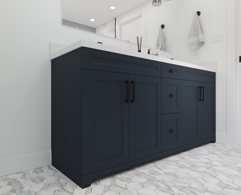 Hampton 72"D Solid-Wood Vanity with Quartz Countertop