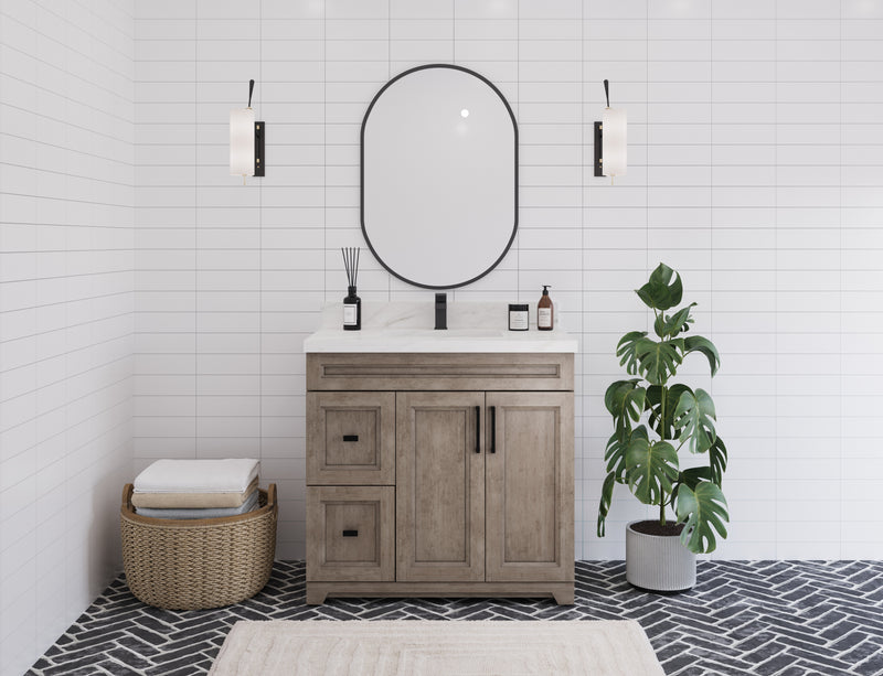 Hampton 36" Solid-Wood Vanity with Quartz Countertop