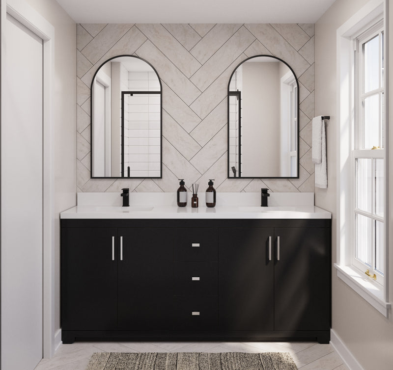 Westmount 72"D Solid-Wood Canadian-Made Vanity w/ Quartz Top