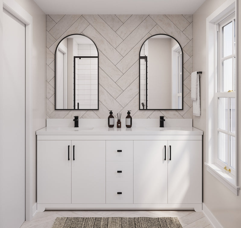 Westmount 72"D Solid-Wood Canadian-Made Vanity w/ Quartz Top