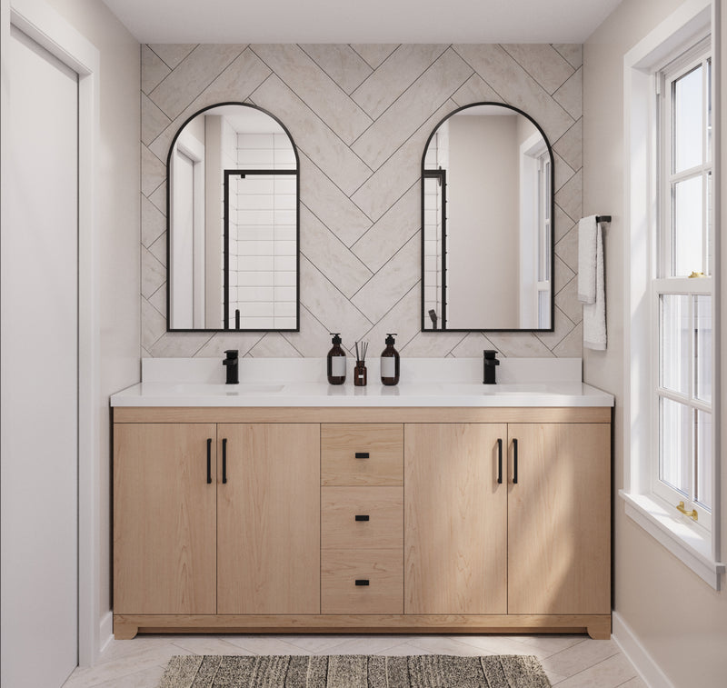 Westmount 72"D Solid-Wood Canadian-Made Vanity w/ Quartz Top