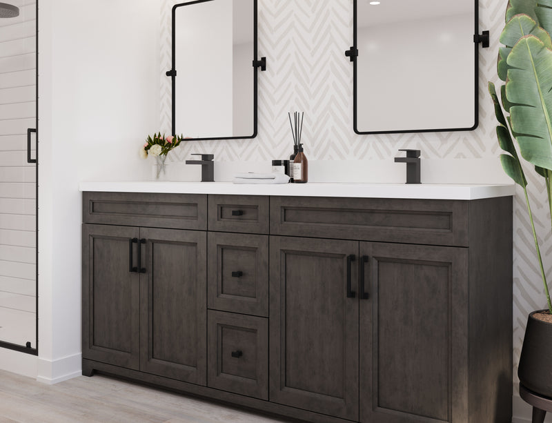 Hampton 72"D Solid-Wood Vanity with Quartz Countertop