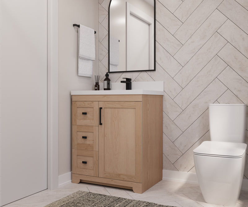 Westmount 30" Solid-Wood Canadian Vanity w/ Quartz Top [Drawers]