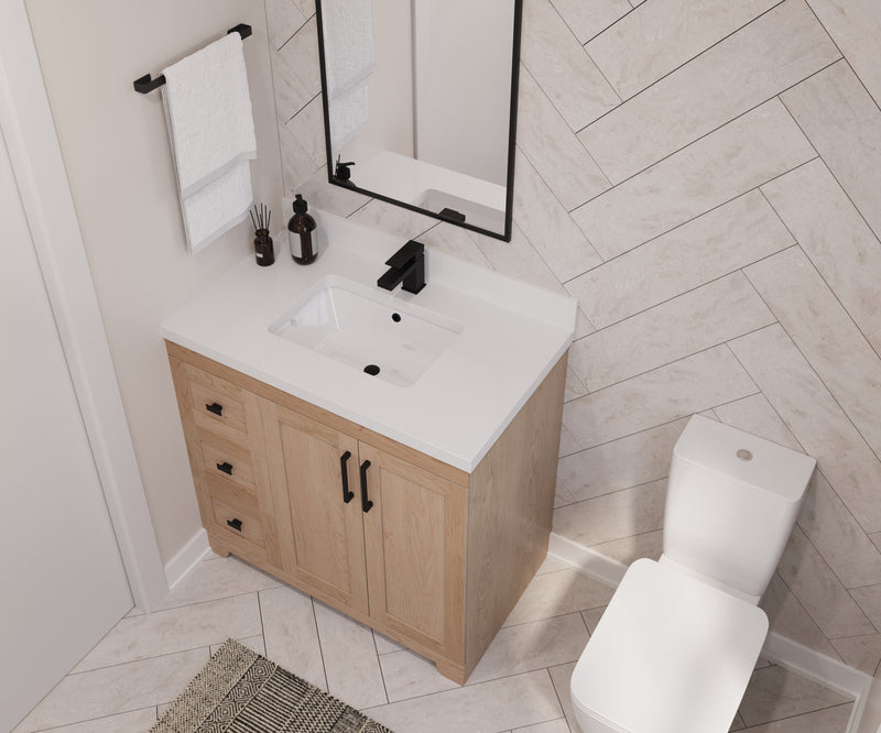 Westmount 36" Solid-Wood Canadian-Made Vanity w/ Quartz Top