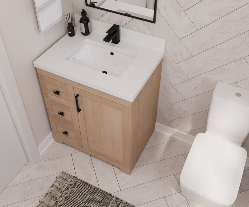 Westmount 30" Solid-Wood Canadian Vanity w/ Quartz Top [Drawers]