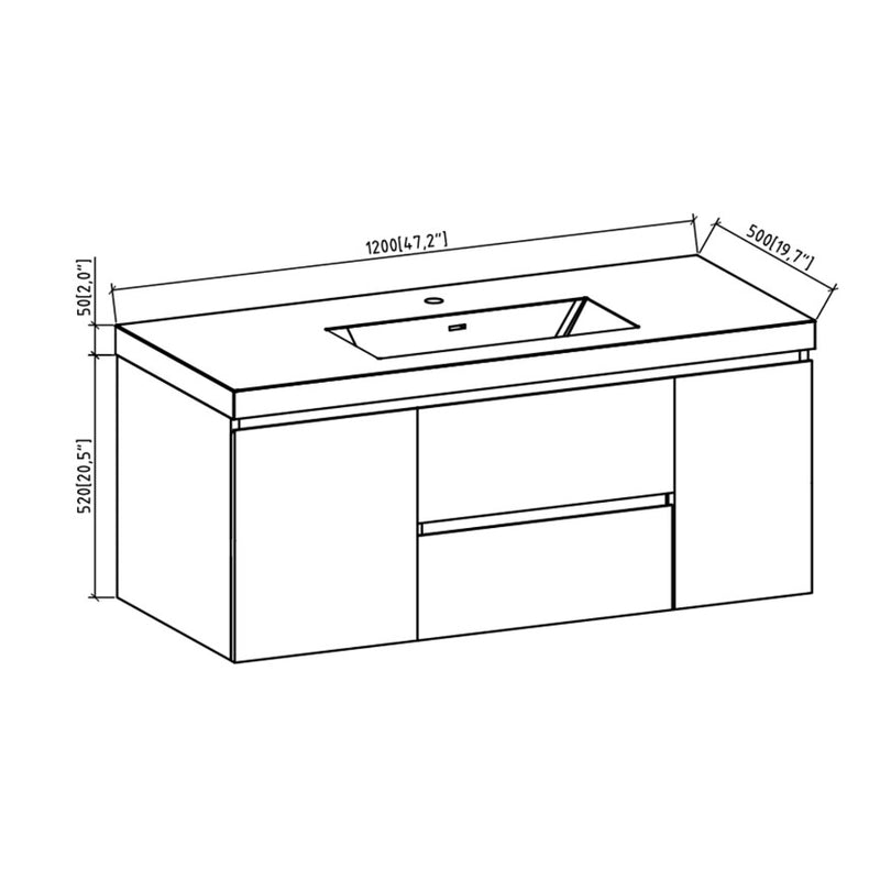 Adelaide 48"S Gloss White