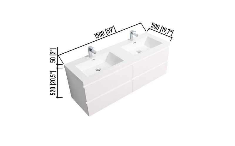 Adelaide 60"D Gloss White